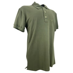 Camisa Polo Masculina Os Moiadeiros Verde Musgo Com Logo Bordado Ref:CPM2053