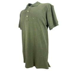 Camisa Polo Masculina Os Moiadeiros Verde Musgo Com Logo Bordado Ref:CPM2053