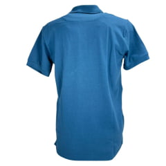 Camisa Polo Masculina Texas Farm New Style Azul Intense Com Logo Branco E Bandeira Bordada Na Manga Ref:CPM011