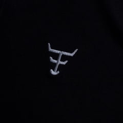 Camisa Polo Masculina Texas Farm New Style Preto Logo Branco Ref:CPM016