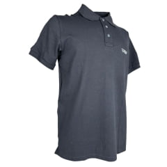 Camisa Polo Masculina Texas Farm New Style Preto Com Logo Branco E Bandeira Na Manga Ref:CPM011