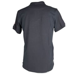 Camisa Polo Masculina Texas Farm New Style Preto Com Logo Branco E Bandeira Na Manga Ref:CPM011