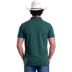 Camisa Polo Masculina Texas Farm New Style Verde Esmeralda Logo Dourado REF:CPM016