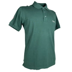 Camisa Polo Masculina Texas Farm New Style Verde Esmeralda Com Logo Cru E Bandeira Na Manga Ref:CPM011