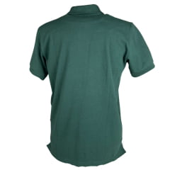 Camisa Polo Masculina Texas Farm New Style Verde Esmeralda Com Logo Cru E Bandeira Na Manga Ref:CPM011