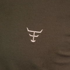 Camisa Polo Masculina Texas Farm New Style Verde Musgo Logo Verde Escuro Ref:CPM016