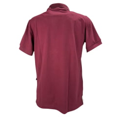 Camisa Polo Masculina Texas Farm New Style Vermelho Vinho Com Logo Dourado E Bandeira Bordada Na Manga Ref:CPM016
