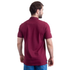 Camisa Polo Masculina Texas Farm Vermelho Vinho Com Logo Bordada Em Bege New Style Ref.CPM009