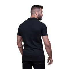 Camisa Polo Masculina TXC Preta Manga Curta Classic Com Logo Bordado Em Preto - REF: 6337