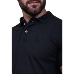 Camisa Polo Masculina TXC Preta Manga Curta Classic Com Logo Bordado Em Preto - REF: 6337