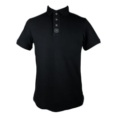 Camisa Pólo Masculina TXC Regular Custom Preto Com Bordado Logo Branco REF: 6804