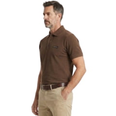 Camisa Polo Masculina TXC RAM Regular Manga Curta Marrom Logo Aplicado - Ref:RAM6337