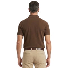 Camisa Polo Masculina TXC RAM Regular Manga Curta Marrom Logo Aplicado - Ref:RAM6337