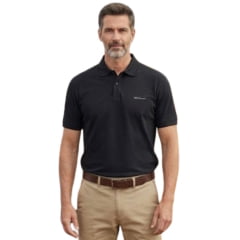 Camisa Polo Masculina TXC RAM Regular Manga Curta Preto Logo Aplicado - Ref:RAM6337