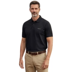 Camisa Polo Masculina TXC RAM Regular Manga Curta Preto Logo Aplicado - Ref:RAM6337