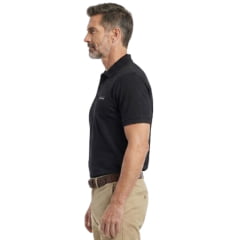 Camisa Polo Masculina TXC RAM Regular Manga Curta Preto Logo Aplicado - Ref:RAM6337