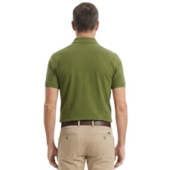 Camisa Polo Masculina TXC RAM Regular Manga Curta Verde Militar Logo Aplicado - Ref:RAM6337