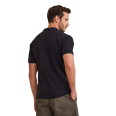 Camisa Polo Masculina TXC Slim Piquet Elastano Preta Com Logo Bordada REF: 69104