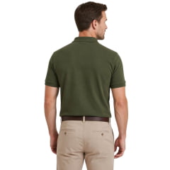 Camisa Polo Masculina TXC Verde Militar Logo Bordada Ref:6956