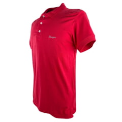 Camisa Polo Masculina Wrangler Malha Piquet Confort Manga Curta Vermelho Com Bordado Ref:WM9053 VM