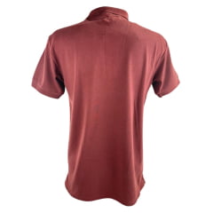Camisa Polo Masculina Wrangler Malha Piquet Confort Manga Curta Vinho Sem Bolso Com Bordado Preto Ref:WM9051 VI