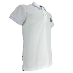 Camisa Polo TXC Masculina Custom Manga Curta Branco Bordado Em Preto Ref: 6740