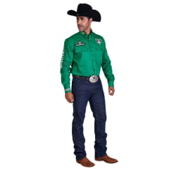 Camisa Masculina Radade Manga Longa Bordada Team Series Riders Verde