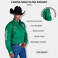 Camisa Masculina Radade Manga Longa Bordada Team Series Riders Verde