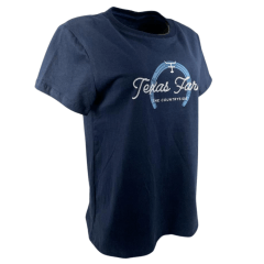 Camiseta Feminina Texas Farm T-Shirt Azul Marinho Estampa Ferradura - Ref. CF252