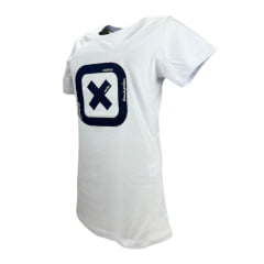 Camiseta Feminina TXC Manga Curta Custom Branca Logo Azul R.50860