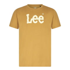 Camiseta Masculina Lee Camel (Caramelo) Fio Penteado Com Logo Em Branco Ref:5030L