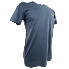 Camiseta Masculina Ariat Básica Cinza Escuro Com Logo Estampado Pequeno Amarelo