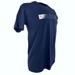 Camiseta Masculina Ariat Manga Curta Azul Marinho Com Logo Branco E Laranja