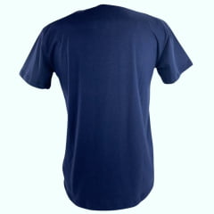 Camiseta Masculina Ariat Manga Curta Azul Marinho Com Logo Branco E Laranja