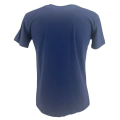 Camiseta Masculina Ariat Manga Curta Azul Marinho Com Logo Creme E USA Branco