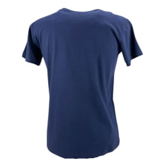 Camiseta Masculina Ariat Manga Curta Azul Marinho Com Logo Estampado Branco E Azul Claro E Cowboy Laçando