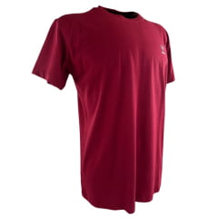Camiseta Masculina Ariat Manga Curta Básica Bordô Com Logo Branco