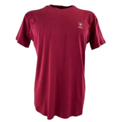 Camiseta Masculina Ariat Manga Curta Básica Bordô Com Logo Branco
