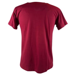 Camiseta Masculina Ariat Manga Curta Básica Bordô Com Logo Branco