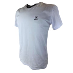 Camiseta Masculina Ariat Manga Curta Básica Branco Com Logo Preto