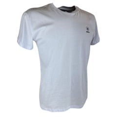 Camiseta Masculina Ariat Manga Curta Básica Branco Com Logo Preto