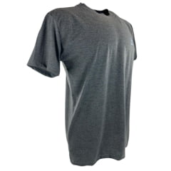 Camiseta Masculina Ariat Manga Curta Básica Chumbo Com Logo Azul Claro