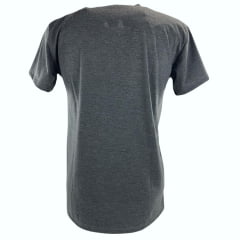 Camiseta Masculina Ariat Manga Curta Básica Chumbo Com Logo Azul Claro