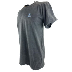 Camiseta Masculina Ariat Manga Curta Básica Chumbo Com Logo Azul Claro