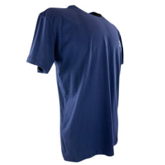 Camiseta Masculina Ariat Manga Curta Básico Azul Marinho Com Logo Branco