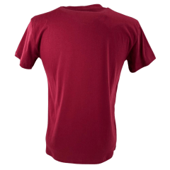 Camiseta Masculina Ariat Manga Curta Bordô Com Logo Branco Verde E Azul