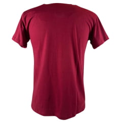 Camiseta Masculina Ariat Manga Curta Bordô Com Logo Preto E Branco