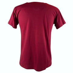 Camiseta Masculina Ariat Manga Curta Bordô Com Logo Preto E Lilás