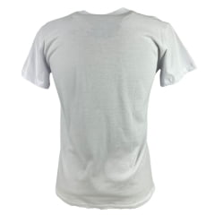 Camiseta Masculina Ariat Manga Curta Branco Com Logo Estampado Preto E Laranja E Cowboy Laçando