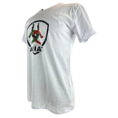 Camiseta Masculina Ariat Manga Curta Branco Com Logo Ferradura Colorida